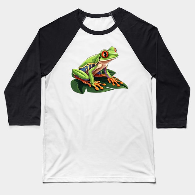 Red Eyed Tree Frog Baseball T-Shirt by zooleisurelife